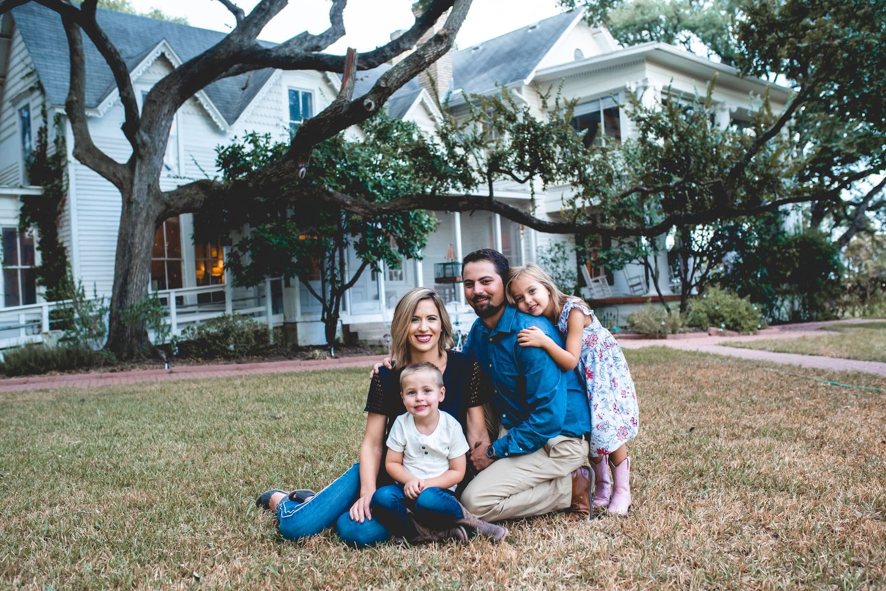 Dustin and Kristin Allan with their family in Kyle, Texas